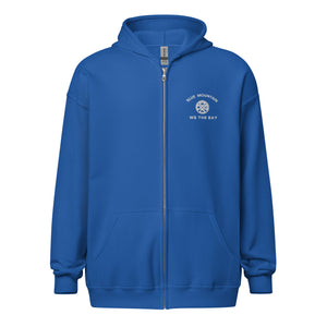 Embroidered Blue Mountain Zip Hoody