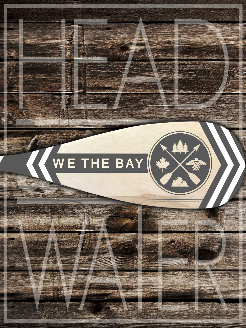 “We The Bay” Decorative Canoe Paddle - GREY & WHITE