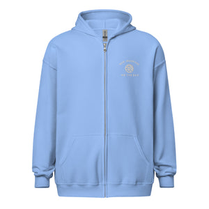 Embroidered Blue Mountain Zip Hoody