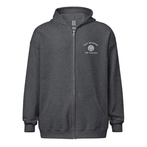 Embroidered Blue Mountain Zip Hoody