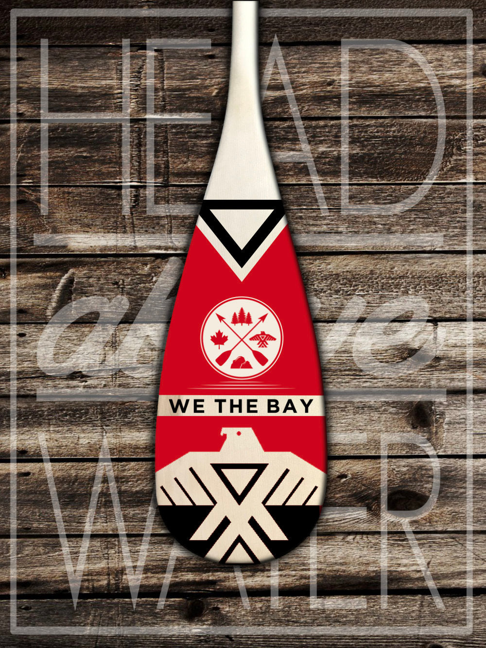 “Thunderbird” Decorative Canoe Paddle - RED & BLACK