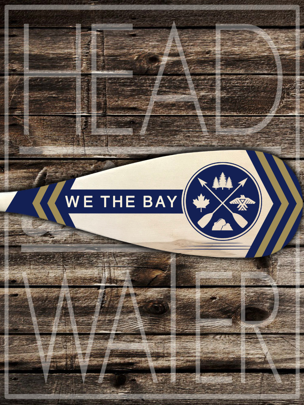 “We The Bay” Decorative Canoe Paddle - NAVY & GOLD